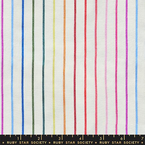 1-1/4 Yards - Woven - Rainbow Stripe - Warp Weft Mystic Fable - Ruby Star Society
