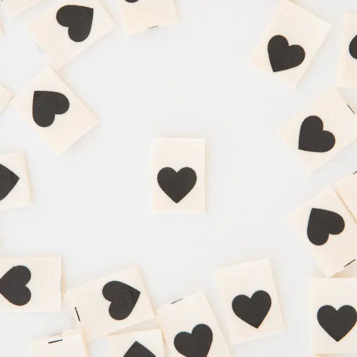 Black Heart - Sewing Woven Quilt and Garment Labels