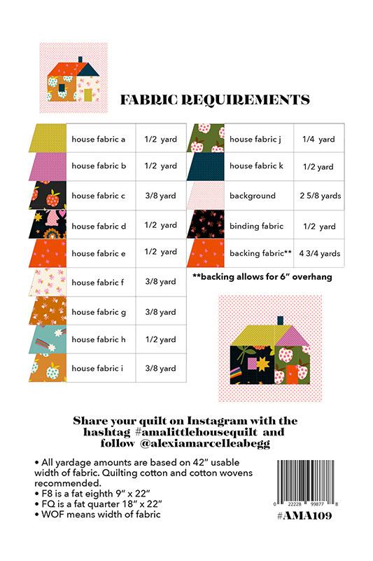 Little House Quilt Pattern - Alexia Marcelle Abegg - Paper Printed Pattern