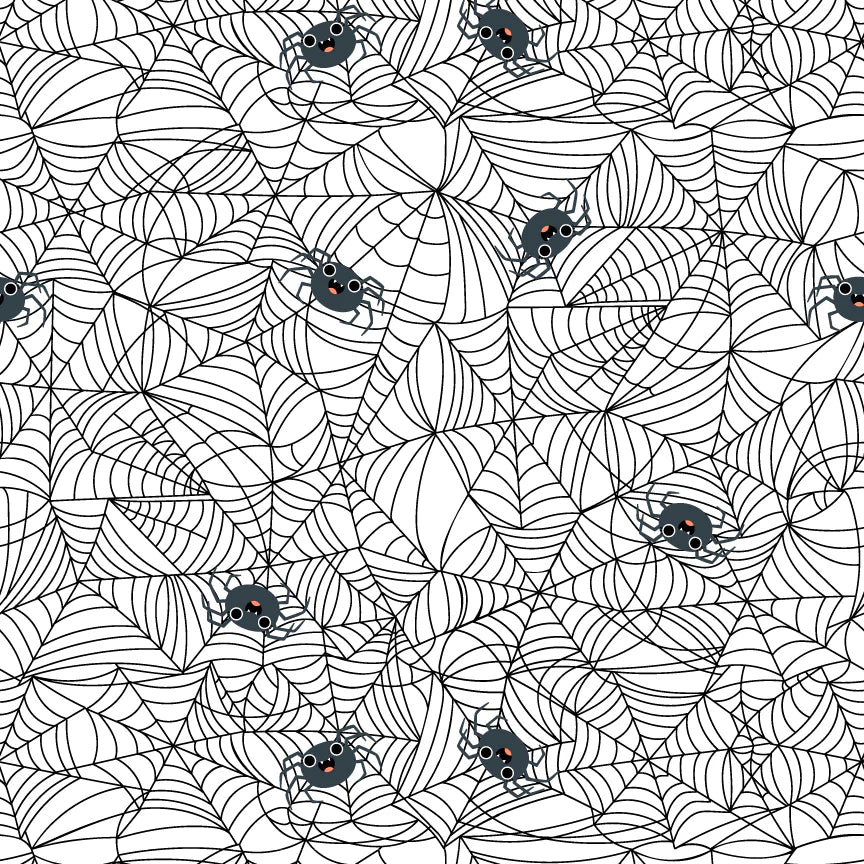 Poppie Cotton - Not Scary - Spunky Spidey - White