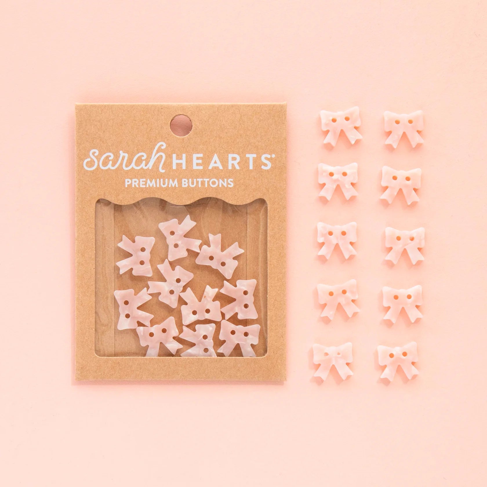 Bow Buttons Buttons - Small 5/8" - Sarah Hearts