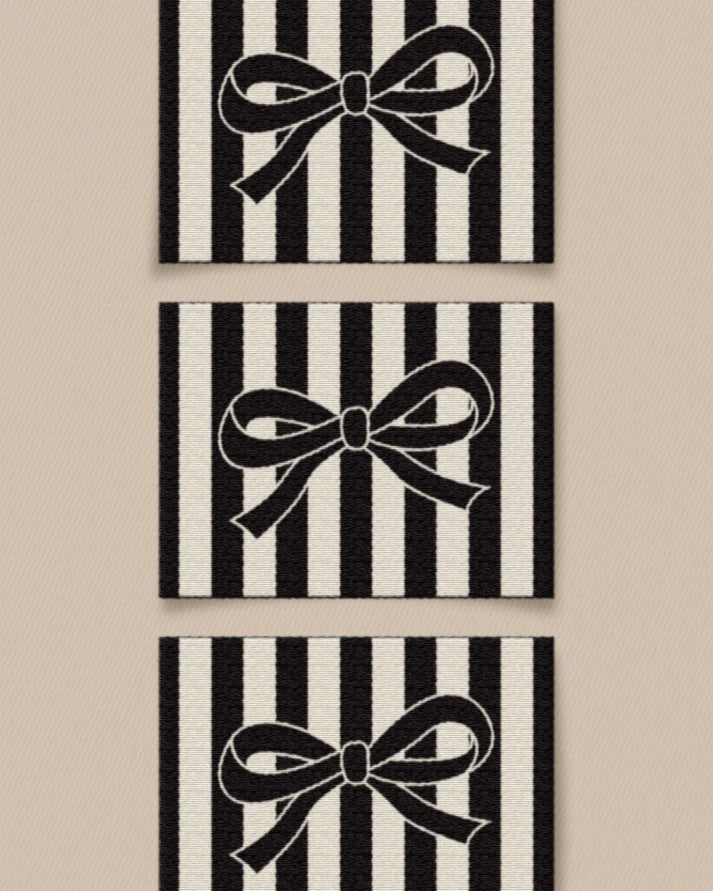 Black Bow - Large Garment Sewing Labels - Matchy Matchy Sewing Club