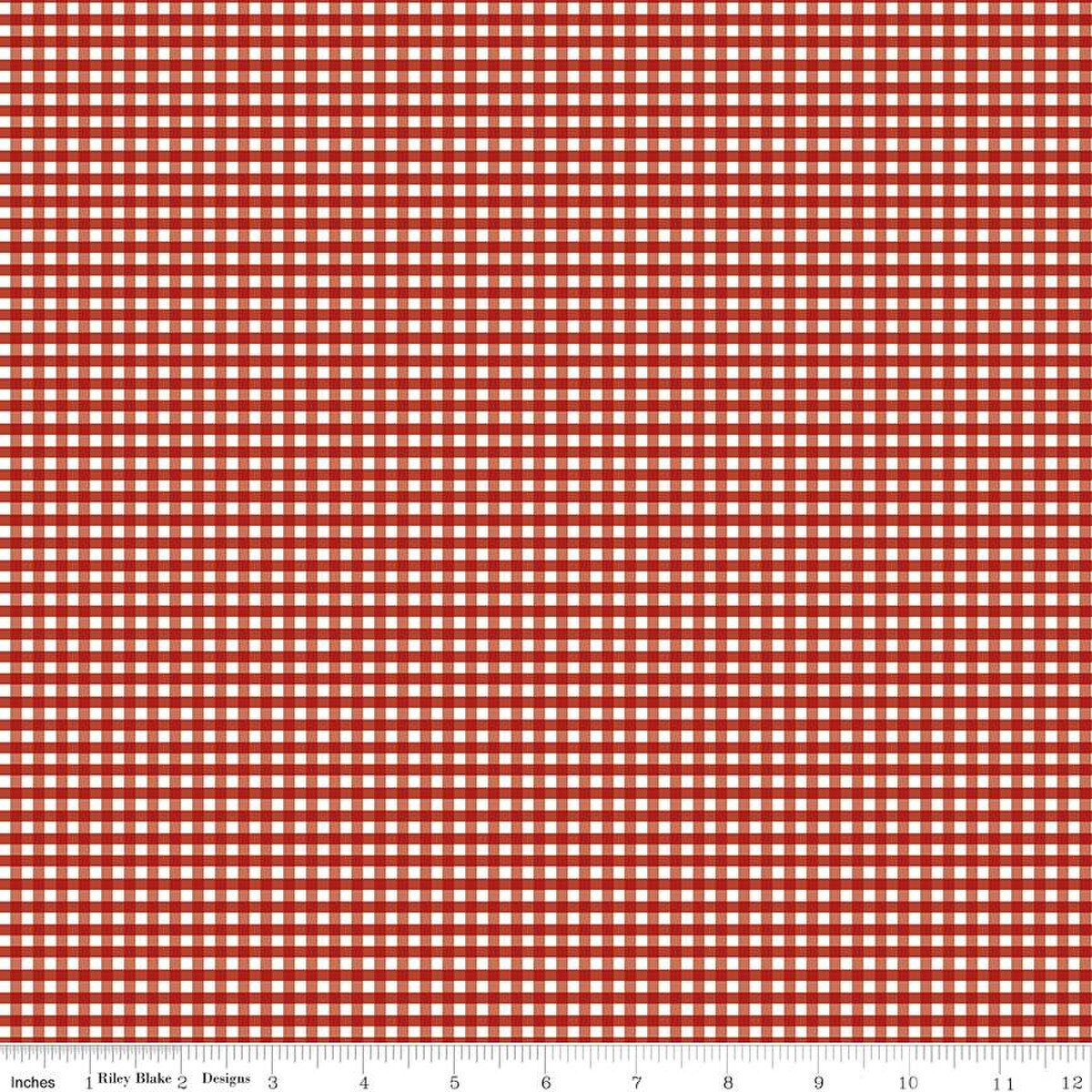 1/8" Gingham - Barn Red