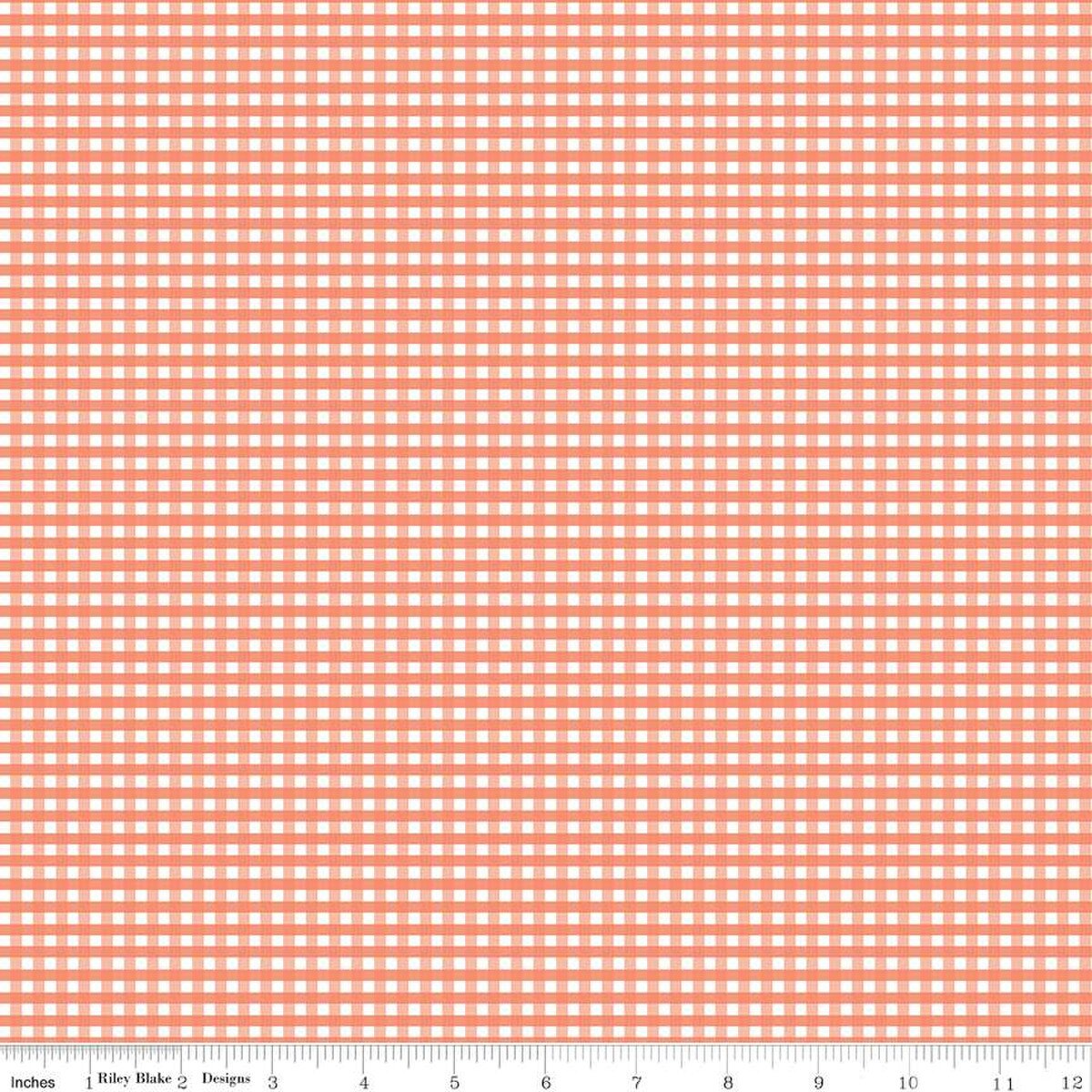 1/8" Gingham - Salmon