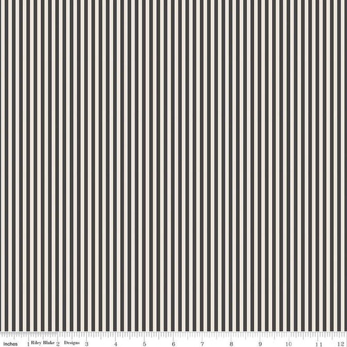1/8" Stripe on Ivory Charcoal