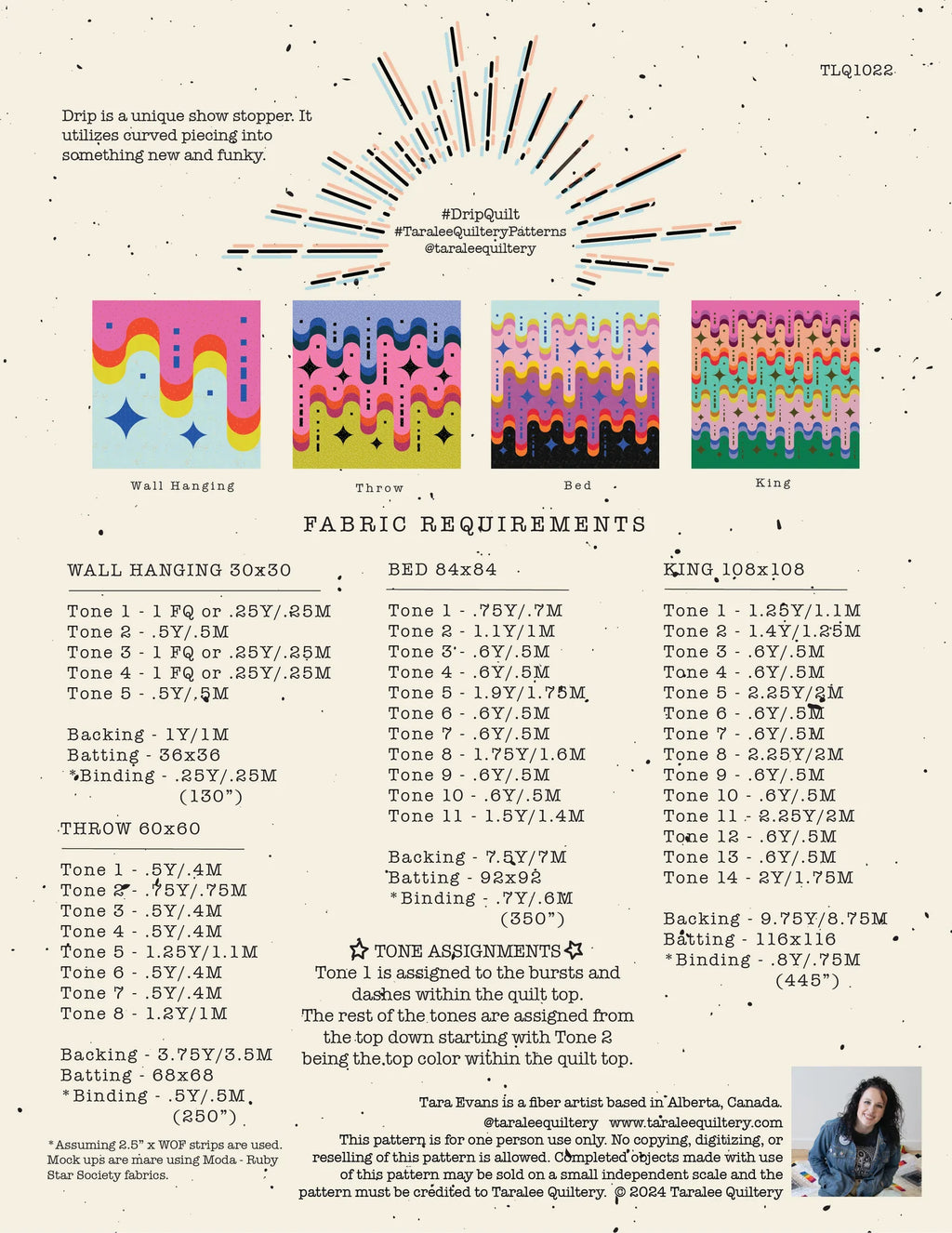Drip - Tara Lee Quiltery - Printed Pattern