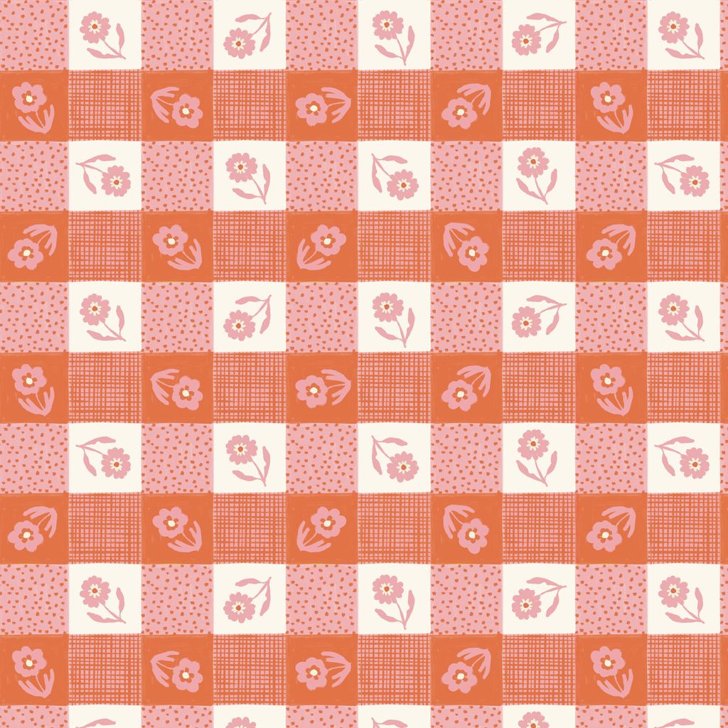 Gingham - Pink/Orange - Happy Homestead - Cloud9