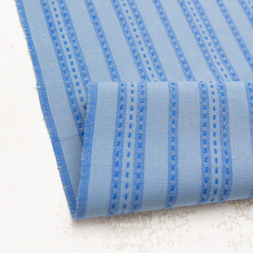 Stitch Stripe - Blue - Fine and Dandy - Woven - Fableism