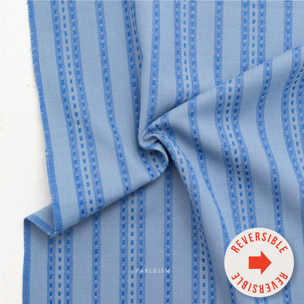 Stitch Stripe - Blue - Fine and Dandy - Woven - Fableism
