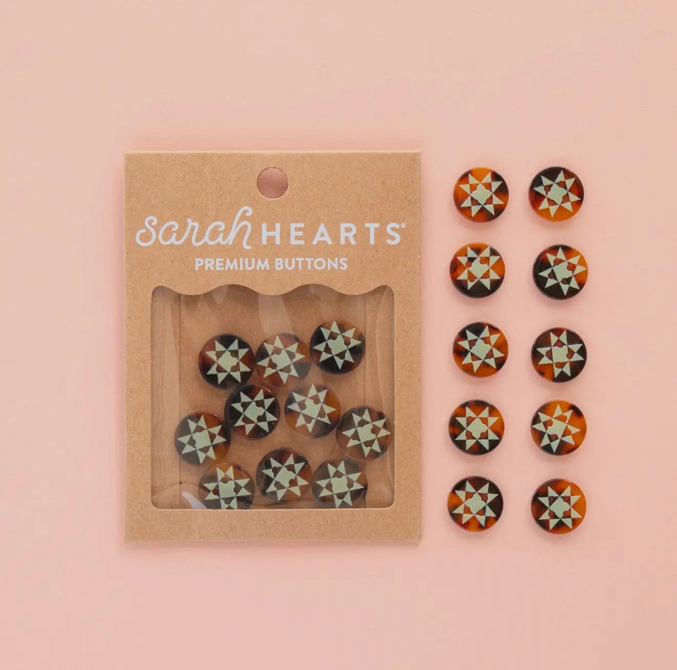 Quilt Star Buttons - Small 5/8"
