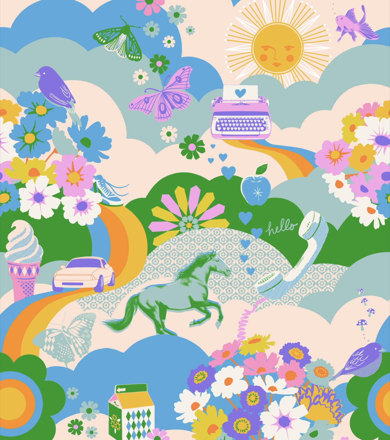 24" cut - End of bolt deal - Verdant - BEST DAY EVER - RUBY STAR SOCIETY