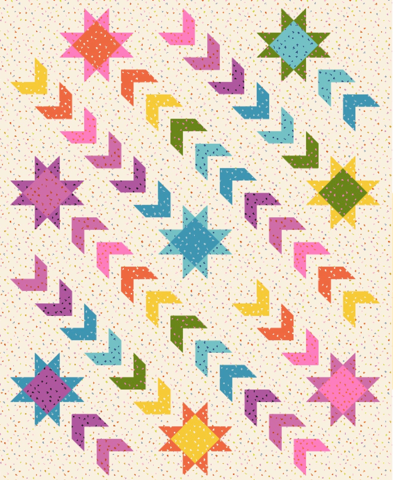 Coming Soon! Sign Up to be Notified! Petrova Quilt Kit - Throw Size 56"x71" - Light Starry Version