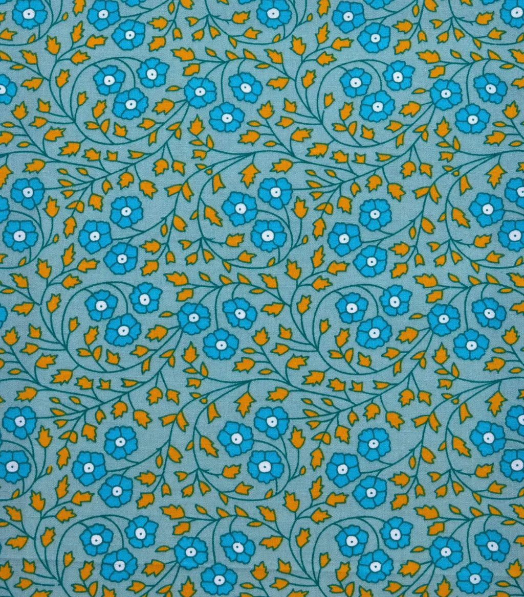Aziza - Blue/Grey - cotton coupon