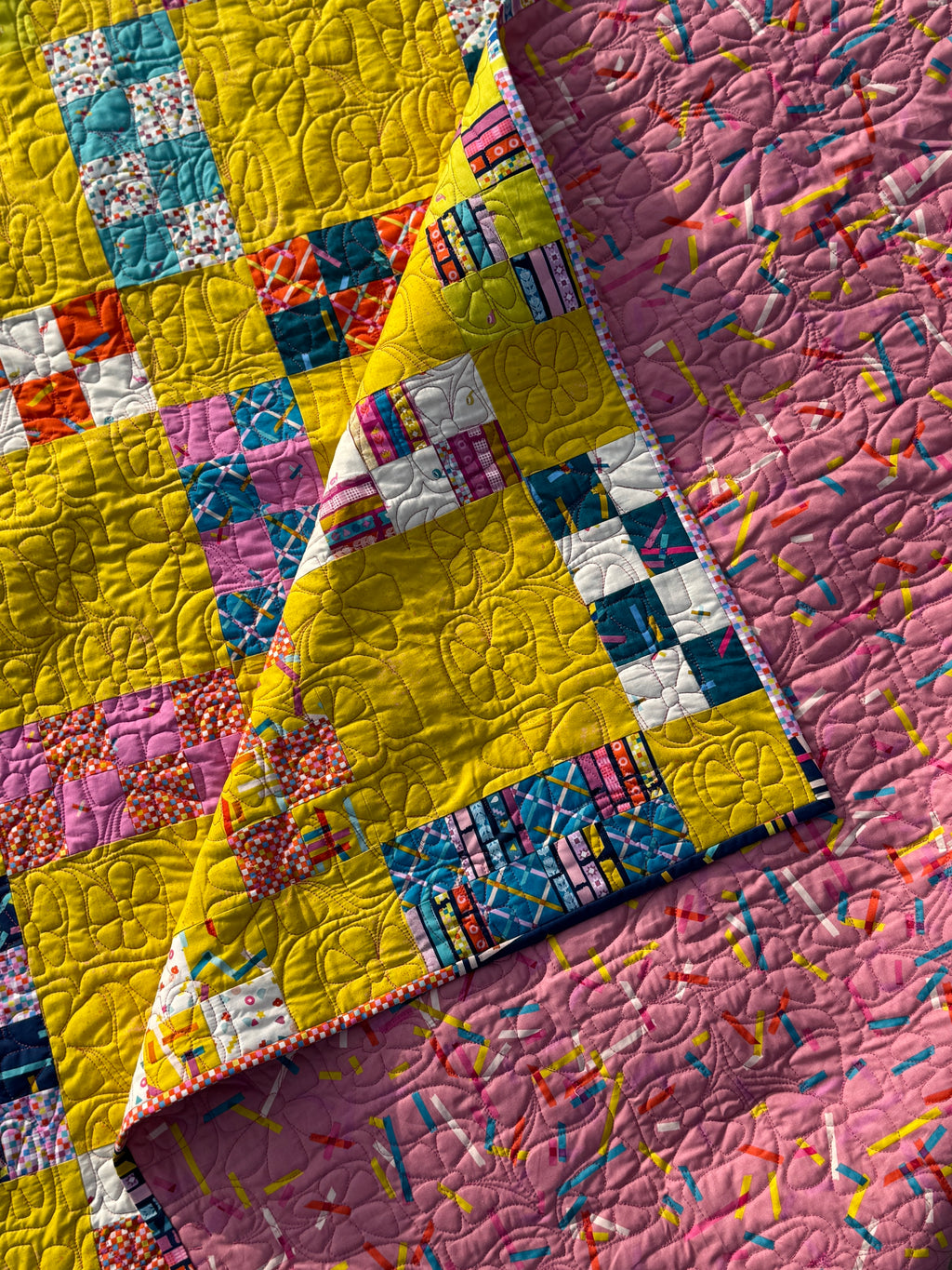 Shining for you cover quilt - 64" square throw size quilt