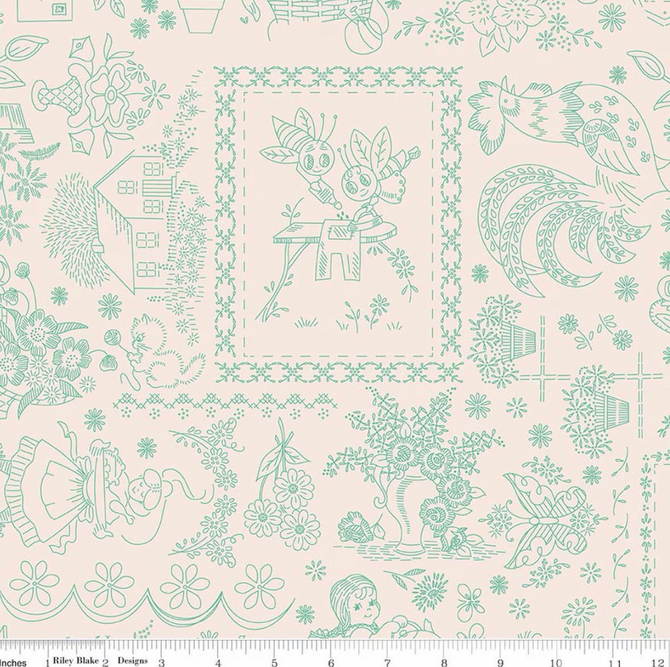 Embroidery - Latte - Berry & Sage