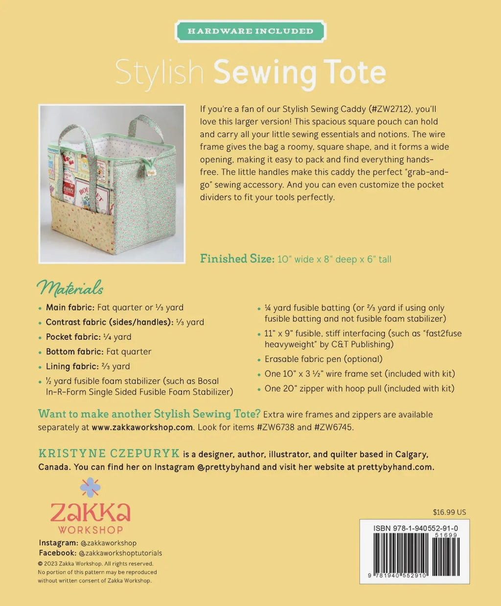 Stylish Sewing Tote Pattern Kit