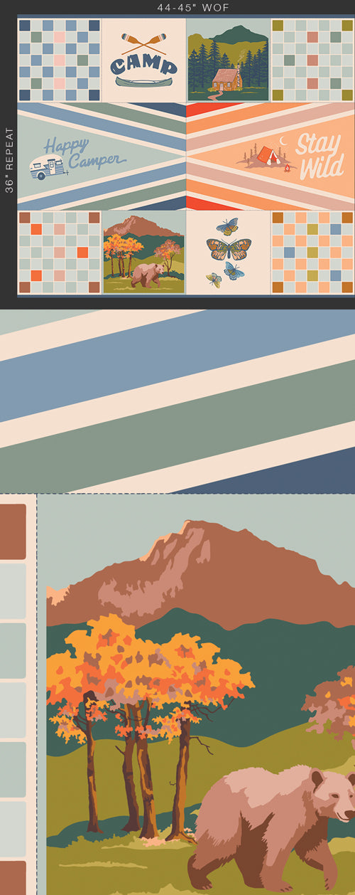 1 Yard Panel - Stay Wild - Happy Camper - Art Gallery Fabrics