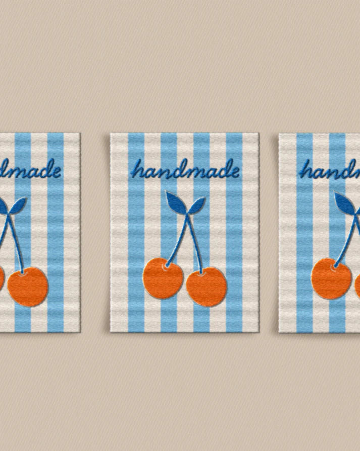 Large Cherry Woven Labels - Matchy Matchy Sewing Club