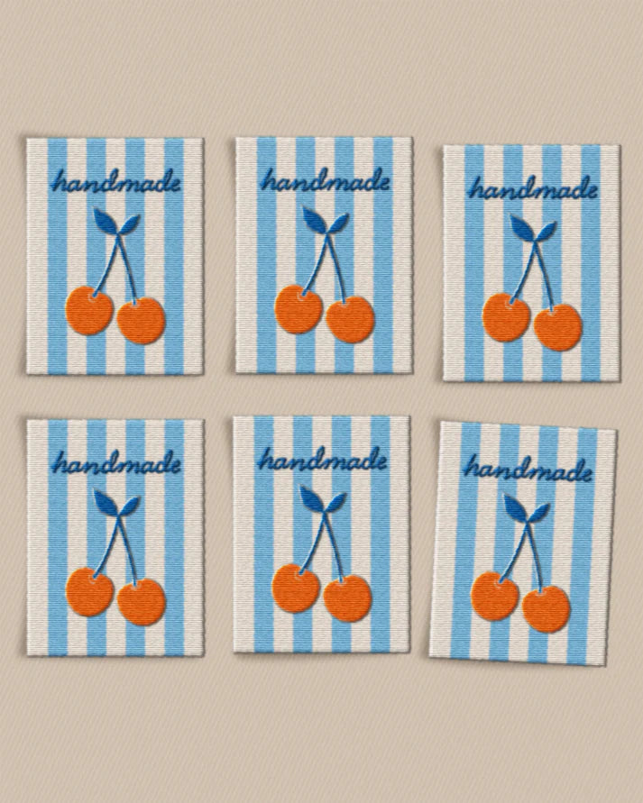 Large Cherry Woven Labels - Matchy Matchy Sewing Club