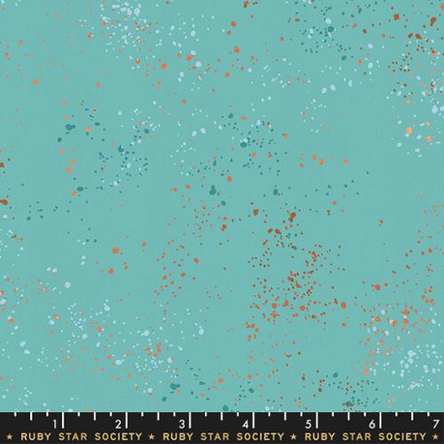 1 yard end of bolt deal - Turquoise - Metallic - Speckled - Ruby Star Society