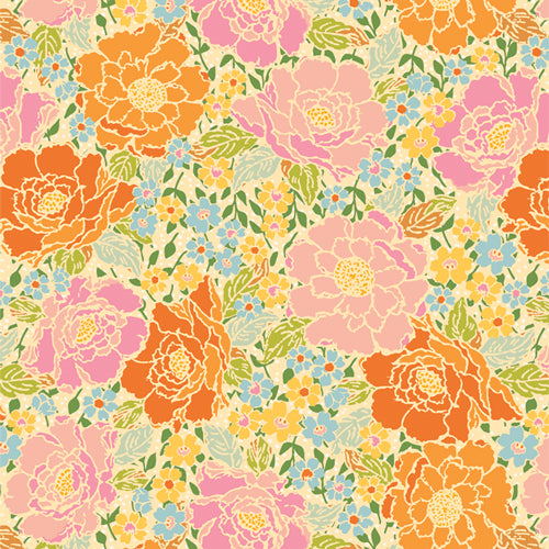 woods rose garden - Marigold - Art Gallery Fabrics