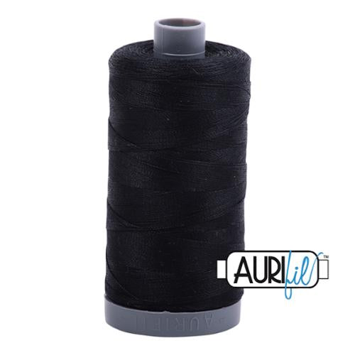 28wt Aurifil Black - 100% Cotton Mako Thread MK28 2692