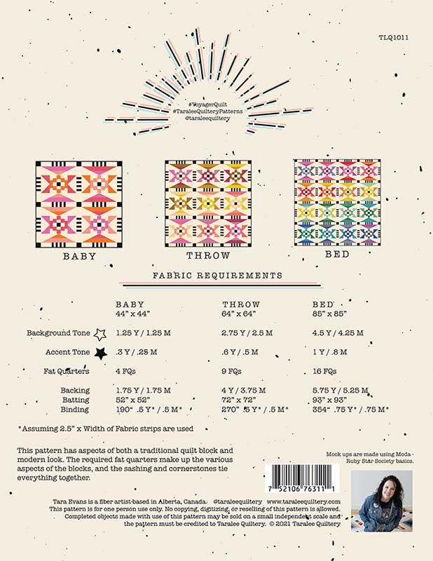 Voyager - Taralee Quiltery - printed quilt pattern