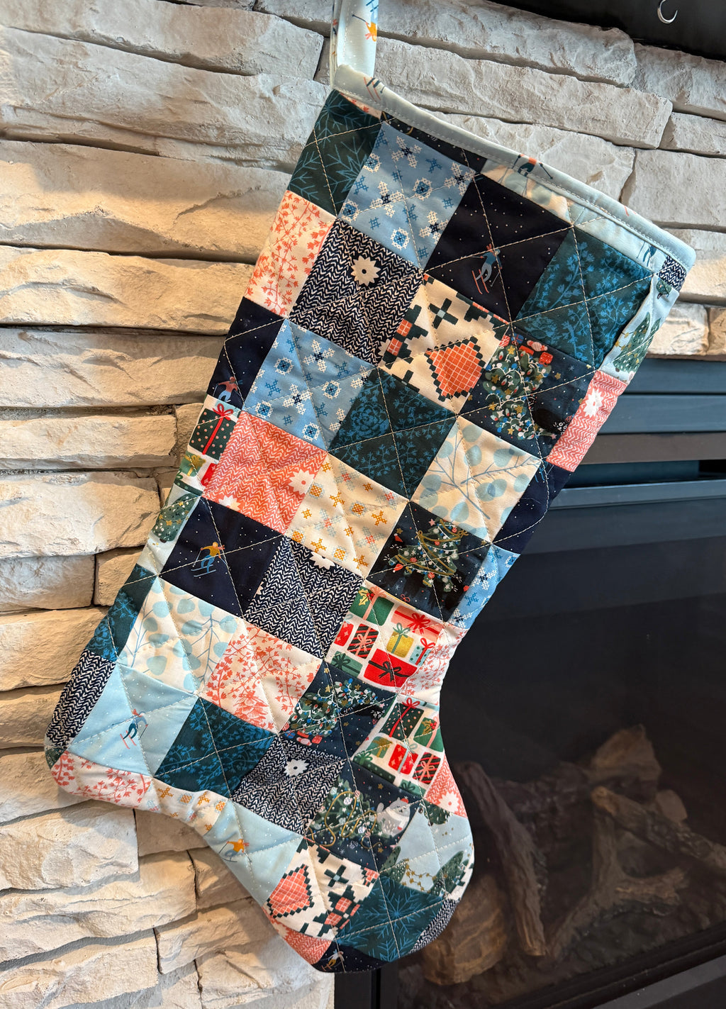 Scrappy Winter - Christmas Stocking - Large