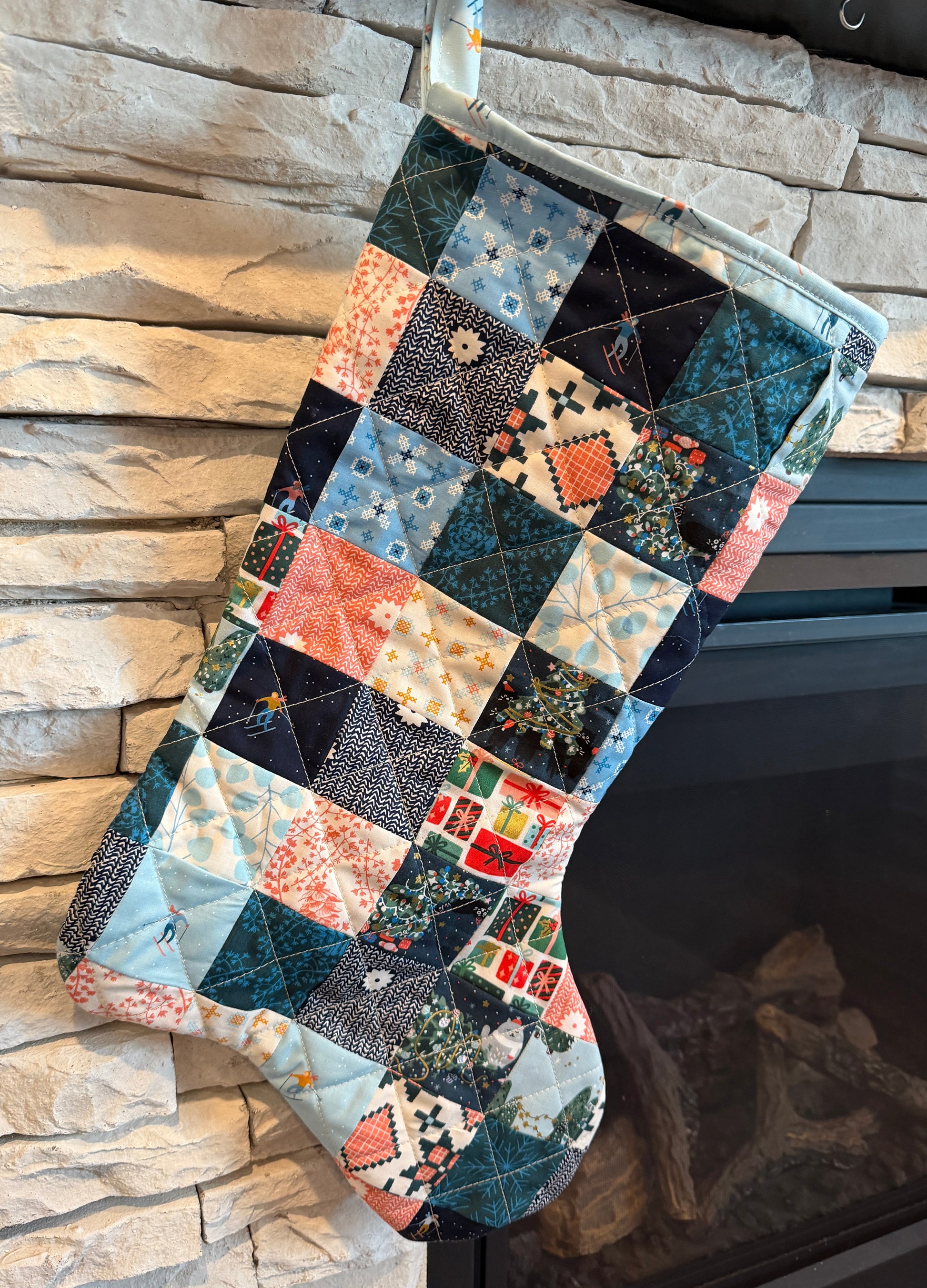 Scrappy Winter - Christmas Stocking - Large