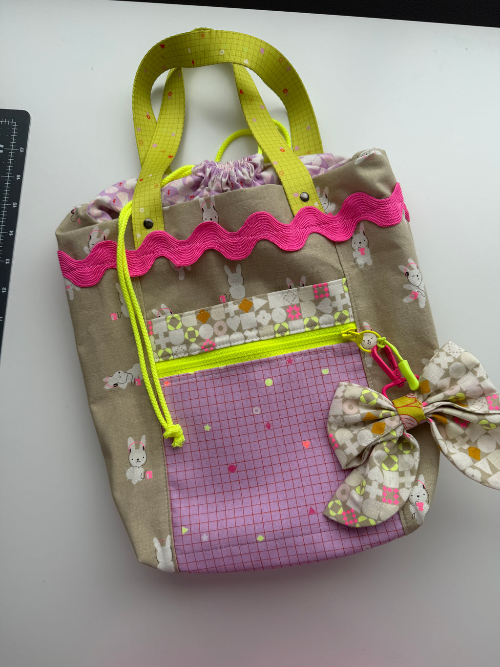 Lofi Linen Small Project Bag - 12" wide x 11 ½" tall x 5” deep