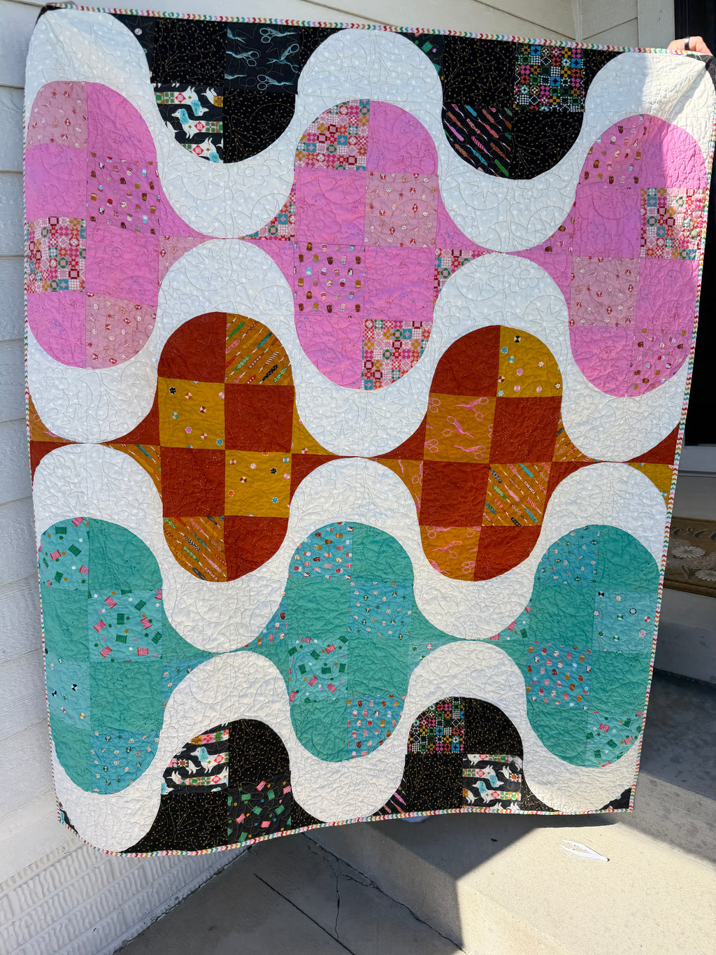 Funky Throw Size Quilt - 60"x72"