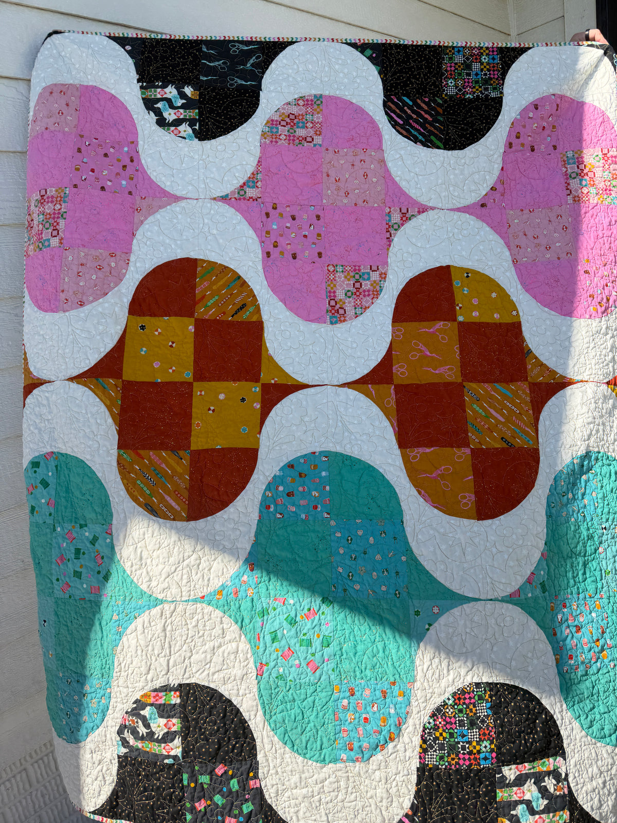 Funky Throw Size Quilt - 60"x72"