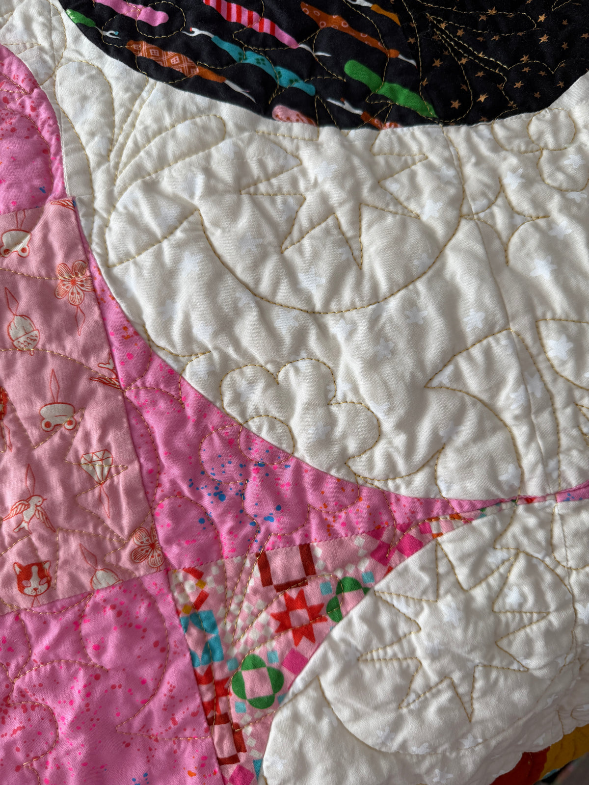Funky Throw Size Quilt - 60"x72"