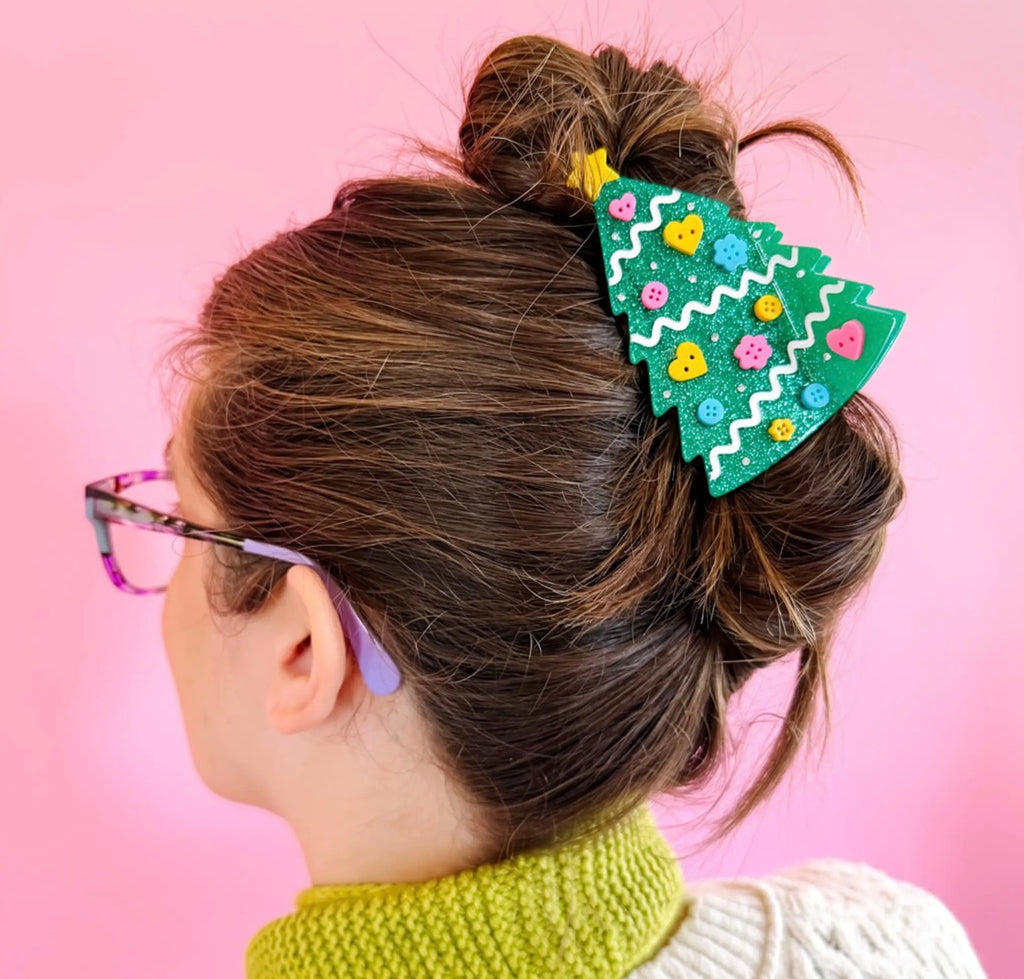 Crafty Christmas Tree Claw Clip - Sarah Hearts