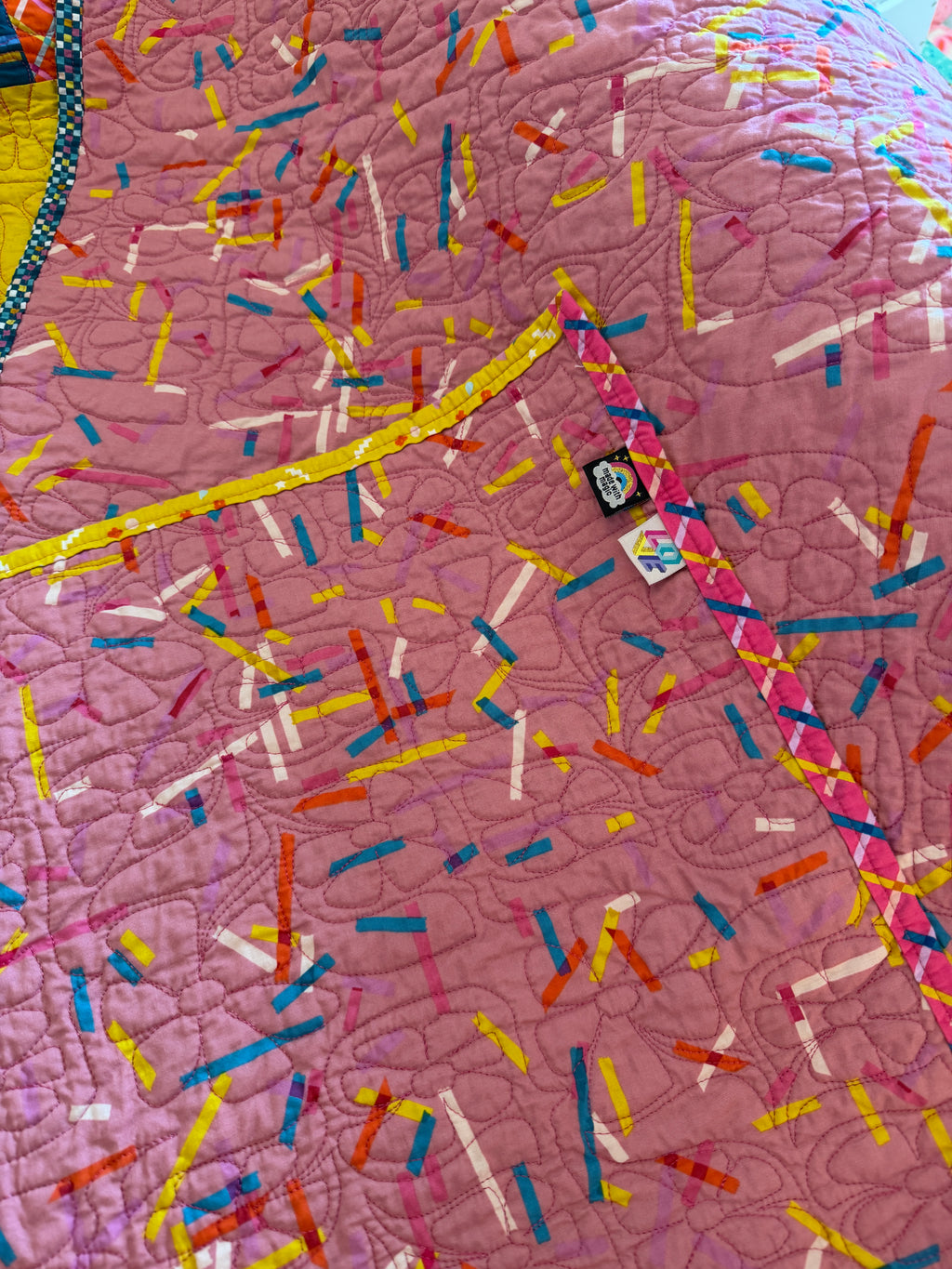 Shining for you cover quilt - 64" square throw size quilt