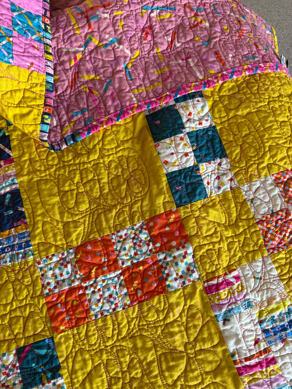 Shining for you cover quilt - 64" square throw size quilt