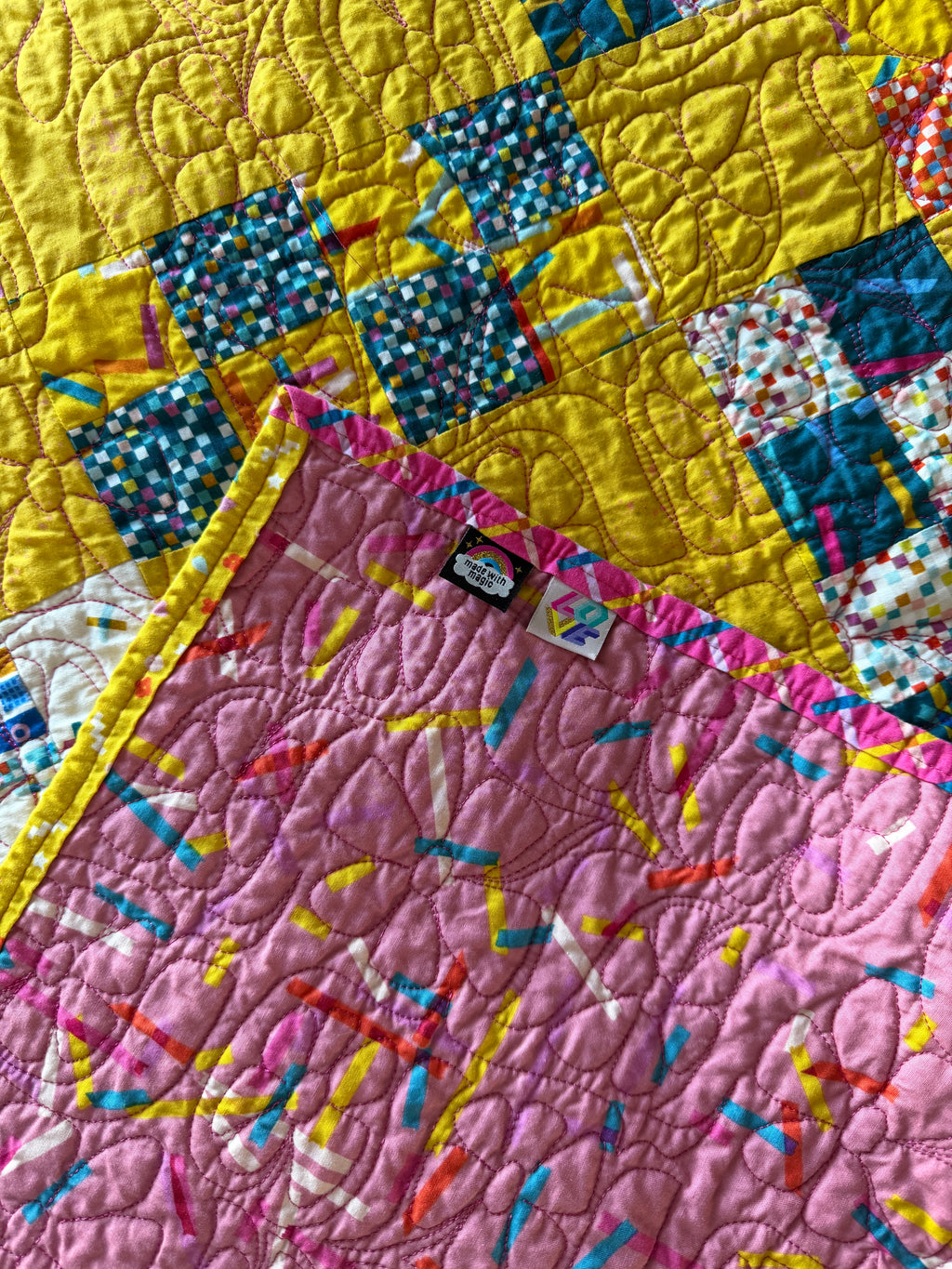 Shining for you cover quilt - 64" square throw size quilt