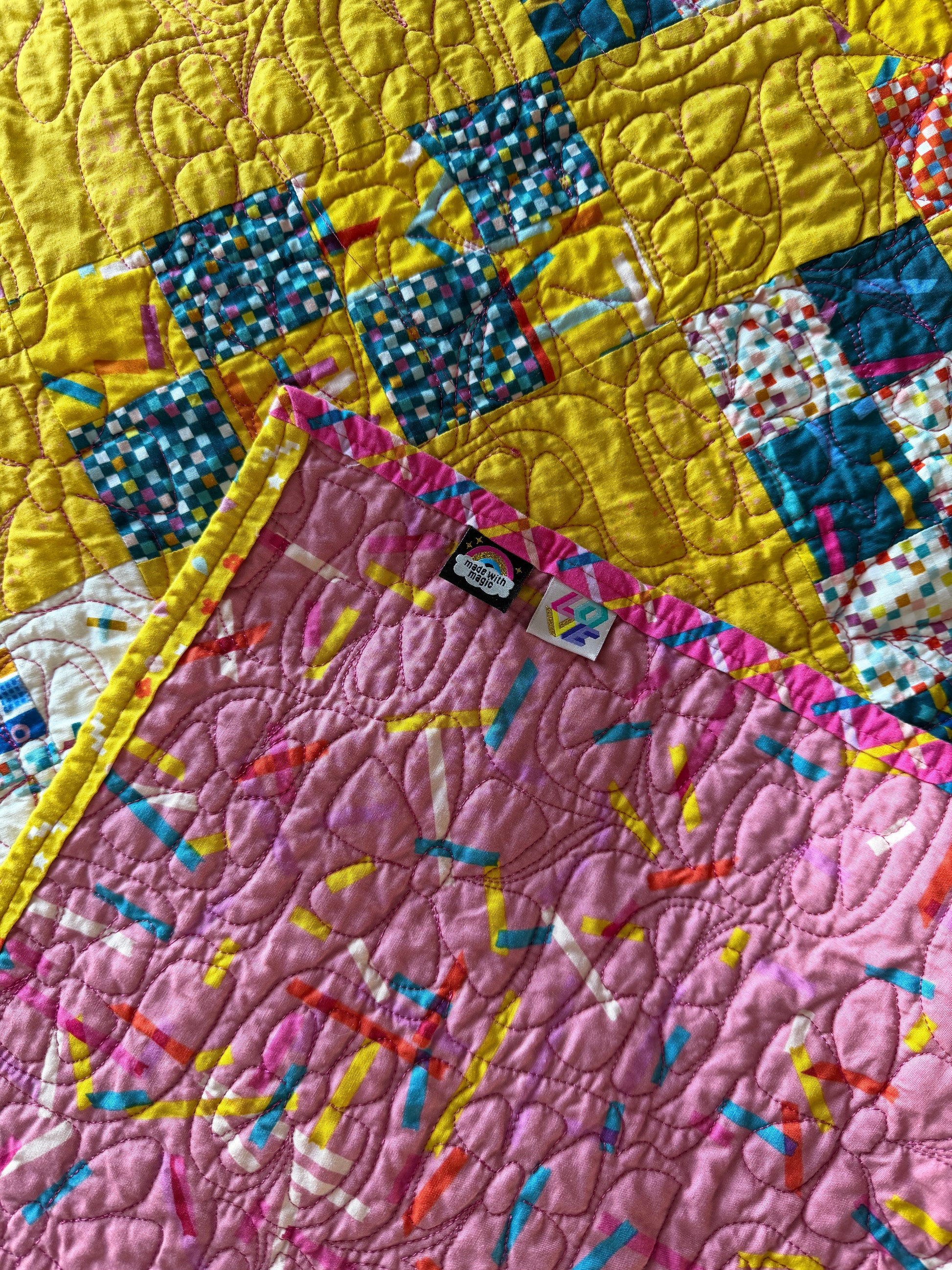 Shining for you cover quilt - 64" square throw size quilt