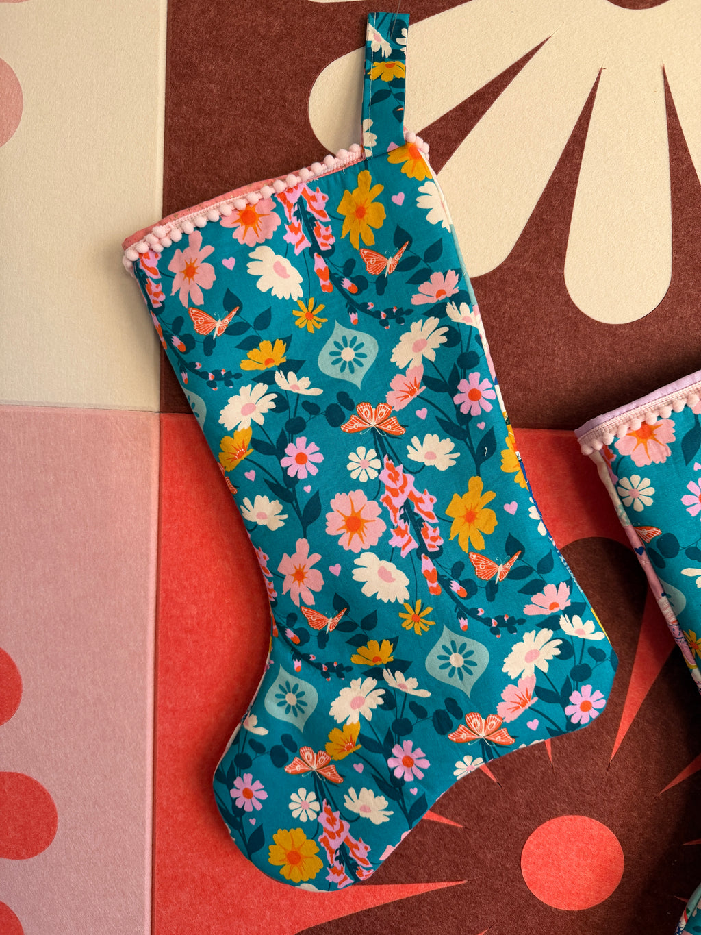 Best Day Ever Christmas Stocking 1 - Pink Binding - Medium