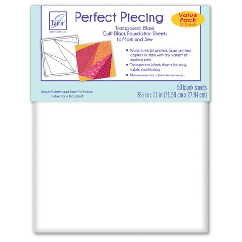 Perfect Piecing 50ct - June Tailor - Foundation Paper Piecing Papers for Printer