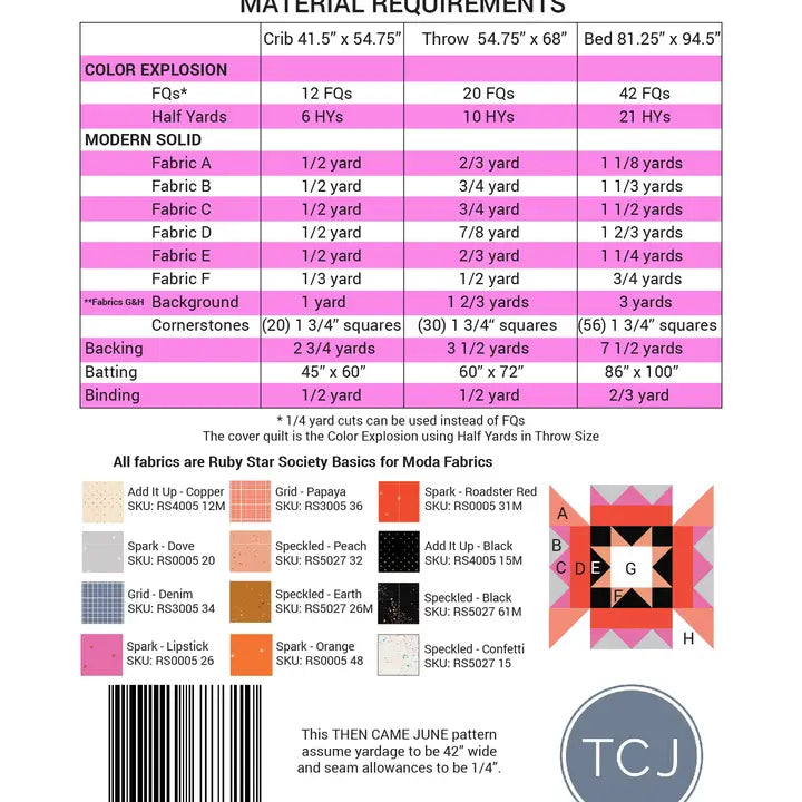 Nova Star Quilt Pattern - Printed