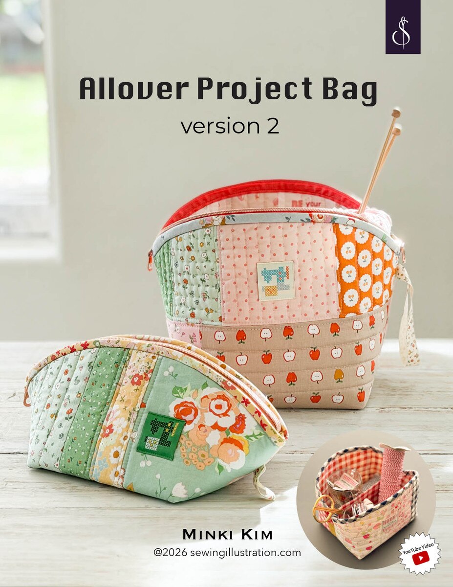 Allover Project Bag by Minki Kim Sewing Illustration - Paper Printed Pattern