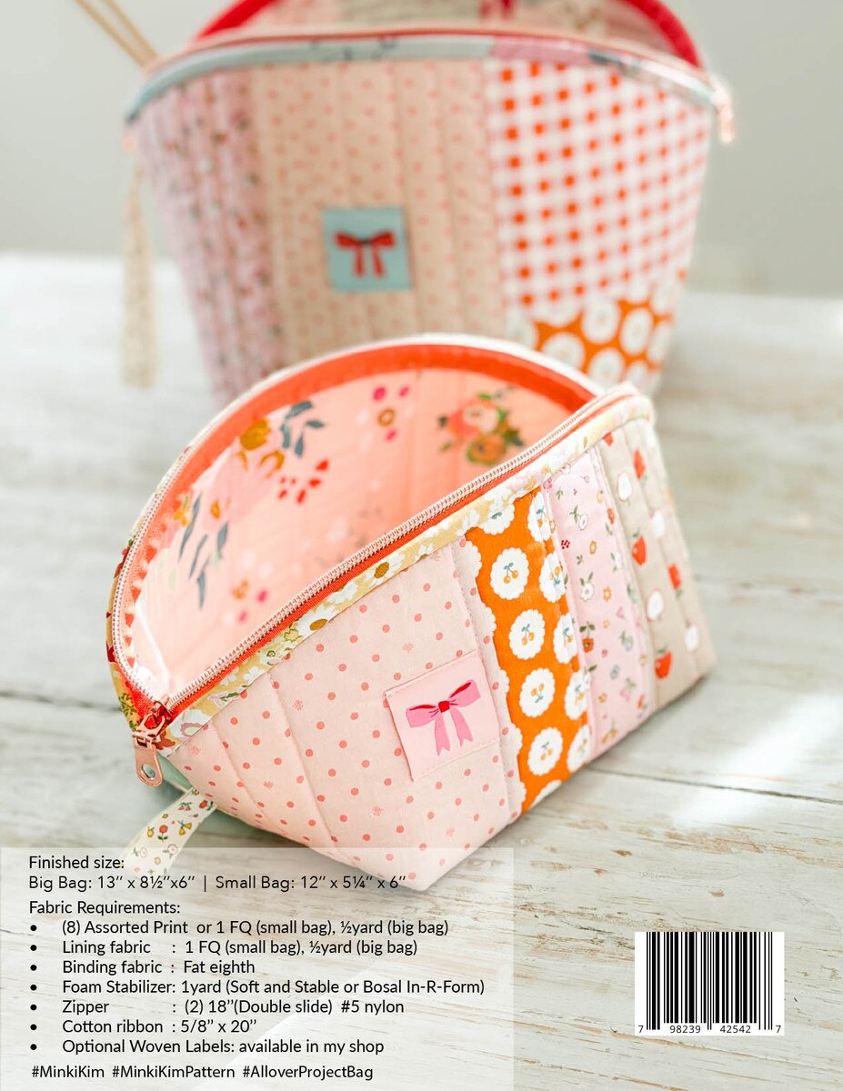 Allover Project Bag by Minki Kim Sewing Illustration - Paper Printed Pattern