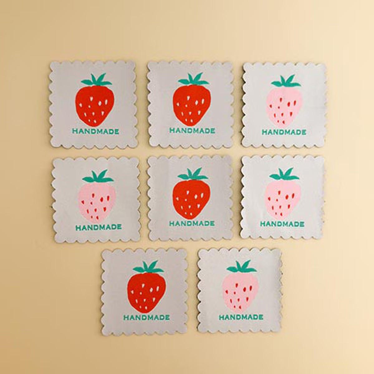 Woven Labels - Strawberry Scalloped - Minki Kim