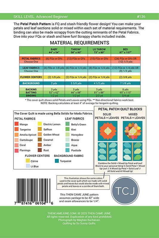 Petal Patch Quilt Pattern - Printed