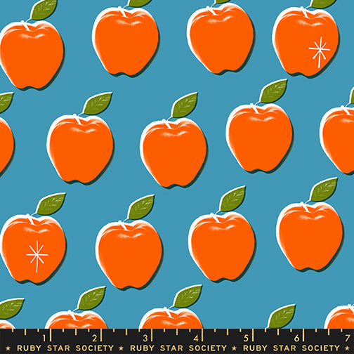 PREORDER - Apples - Vintage Blue - Sparkle Shopper - Ruby Star Society