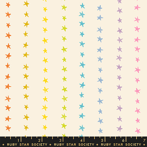 PREORDER - Starry Stripe - Multi on Natural - Daisy Days - Ruby Star Society