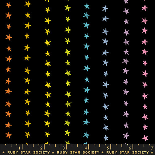 PREORDER - Starry Stripe - Multi on Black - Daisy Days - Ruby Star Society
