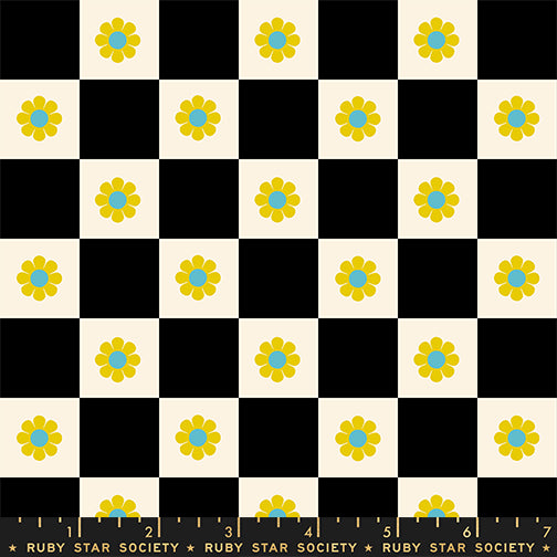 PREORDER - Flowers Check - Black - Daisy Days - Ruby Star Society