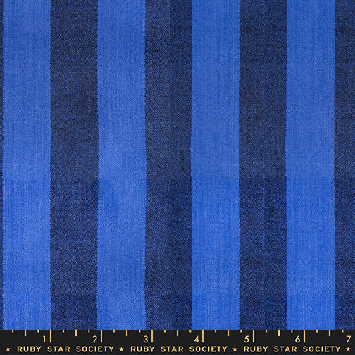 PREORDER - Clothesline Stripe - Blue - Warp & Weft Daisy Days - Woven - Ruby Star Society